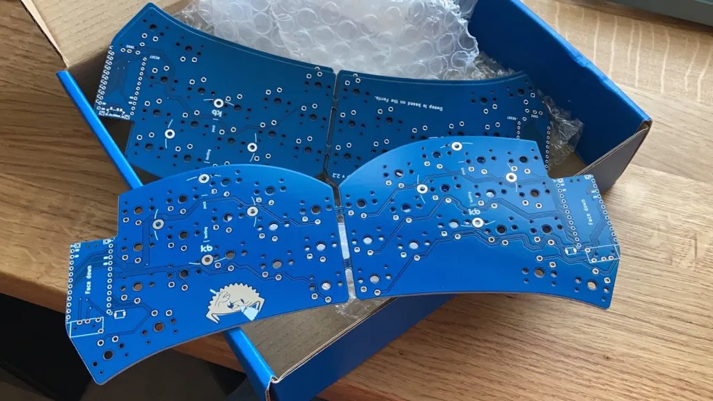 Five blue PCBs